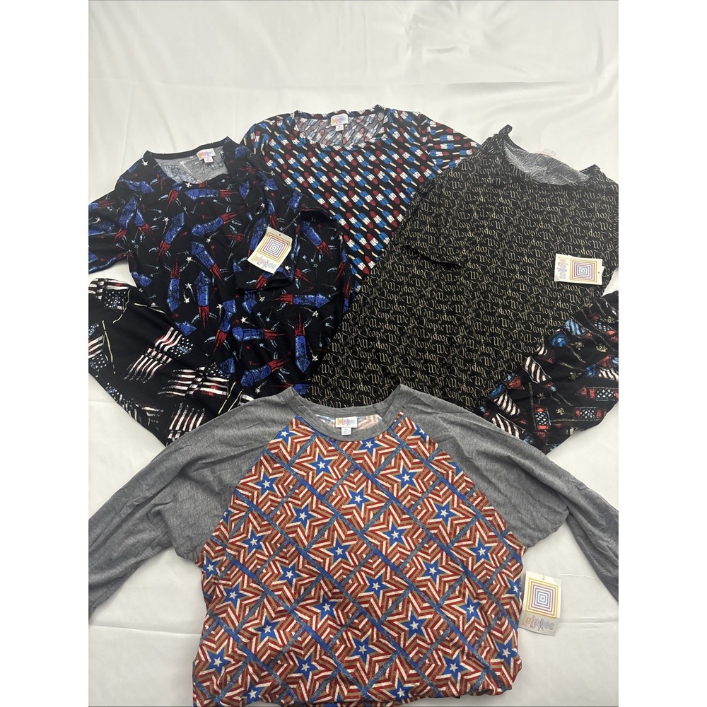 LuLaRoe Mixed Lot 6 Pc 3 Julia/2 Leggings/1 Randy‎ Patriotic Prints Bundle